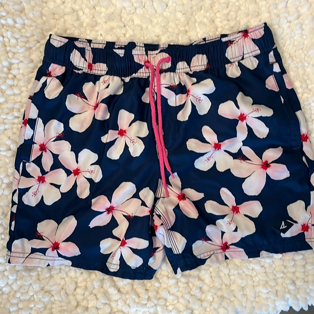 Hawaiian print Sperry swim trunks - size M